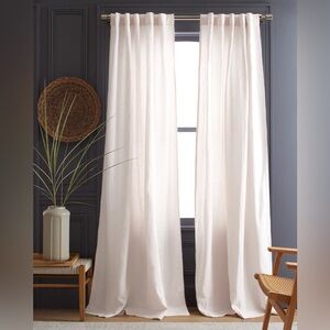 NWT QUINCE Set Of 2 48x108 Heavyweight European Linen Curtains White 6998